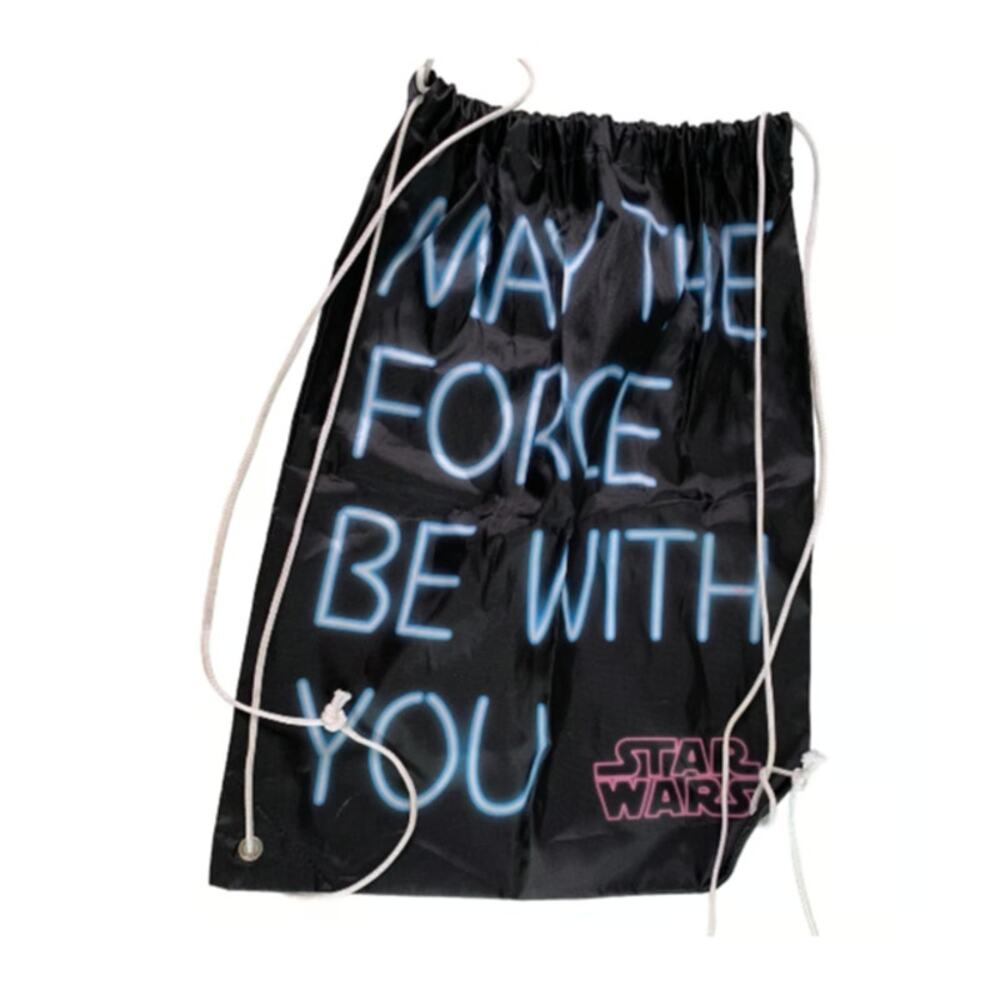 Star Wars Backpack Cinch Bag Purse Black Drawstring Polyester Lucasfilm